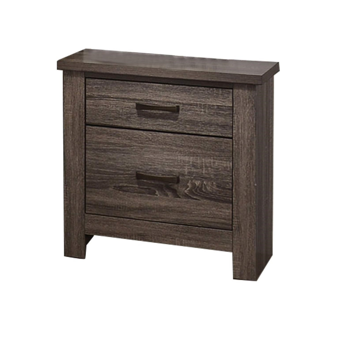 Natural Finish Striking Wooden Nightstand Bedside Table 2x Drawers Storage bedroom Furniture - 1st Choice Furniture Direct