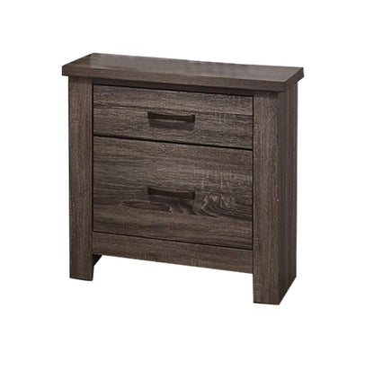 Natural Finish Striking Wooden Nightstand Bedside Table 2x Drawers Storage bedroom Furniture - 1st Choice Furniture Direct