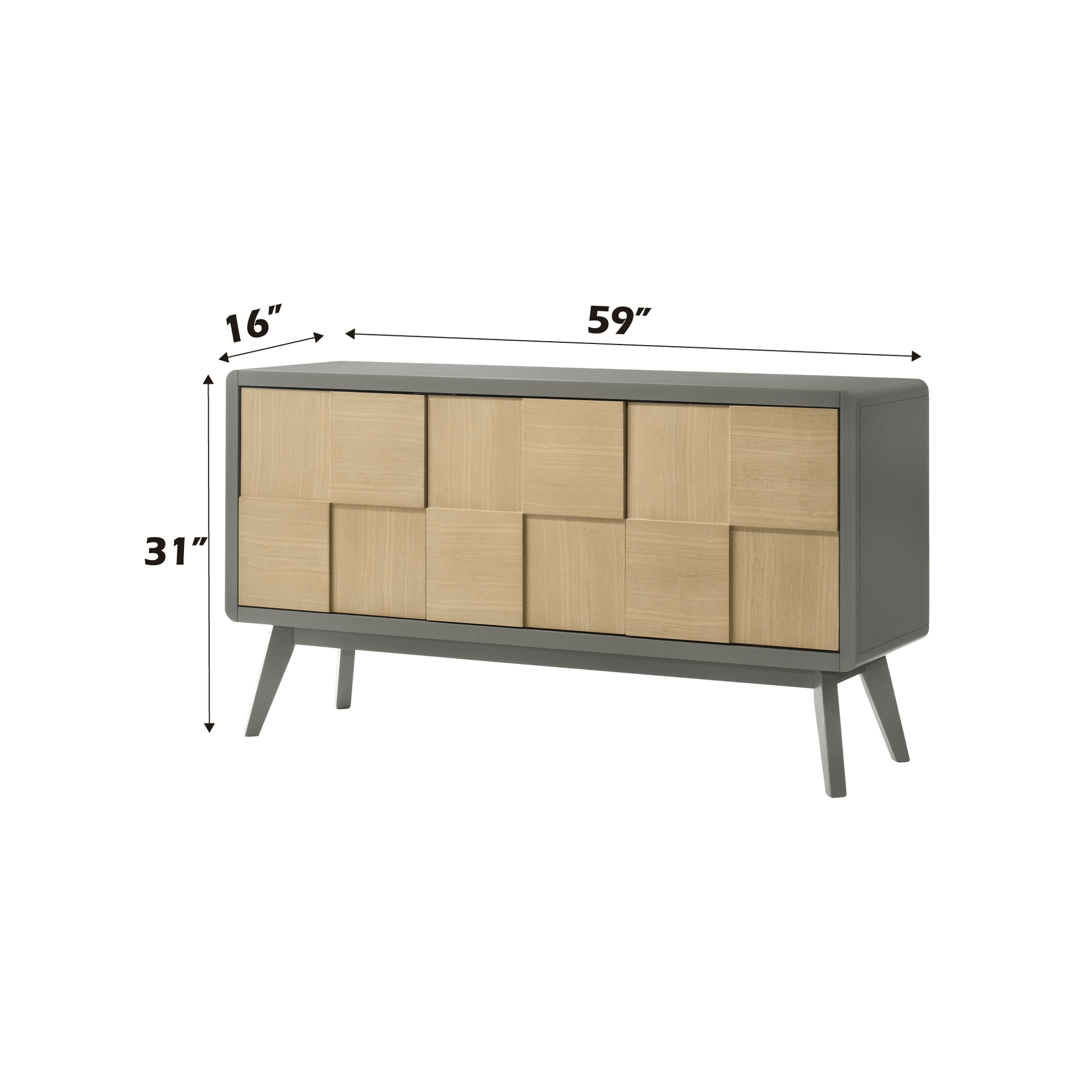 Natural & Gray Dining Server with Storage - 1st Choice Furniture Direct