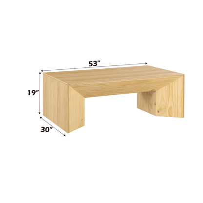 Natural Oak Coffee Table with Thick Wood Top - 1st Choice Furniture Direct