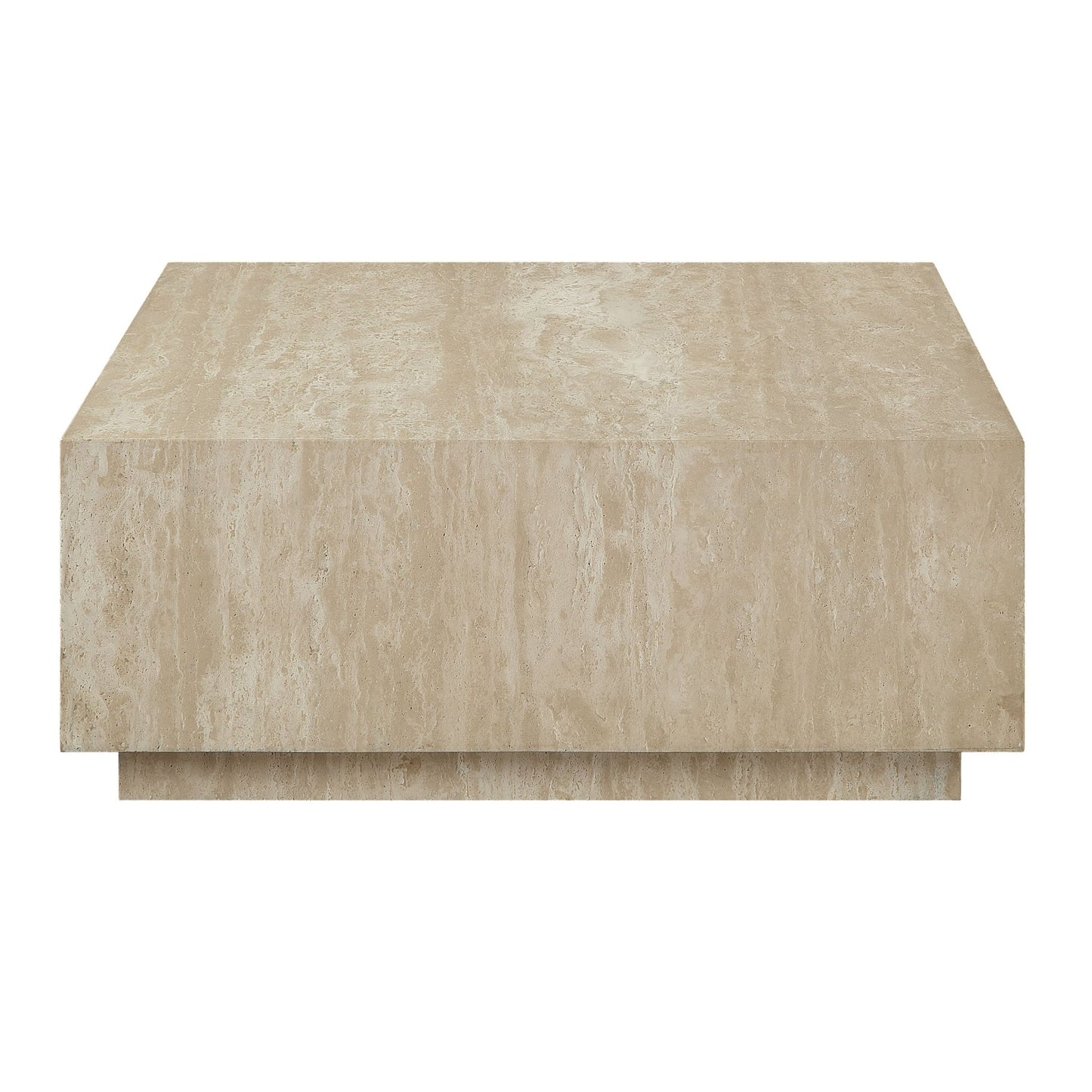 Natural Travertine Square Coffee Table | Beige Stone Coffee Table - 1st Choice Furniture Direct