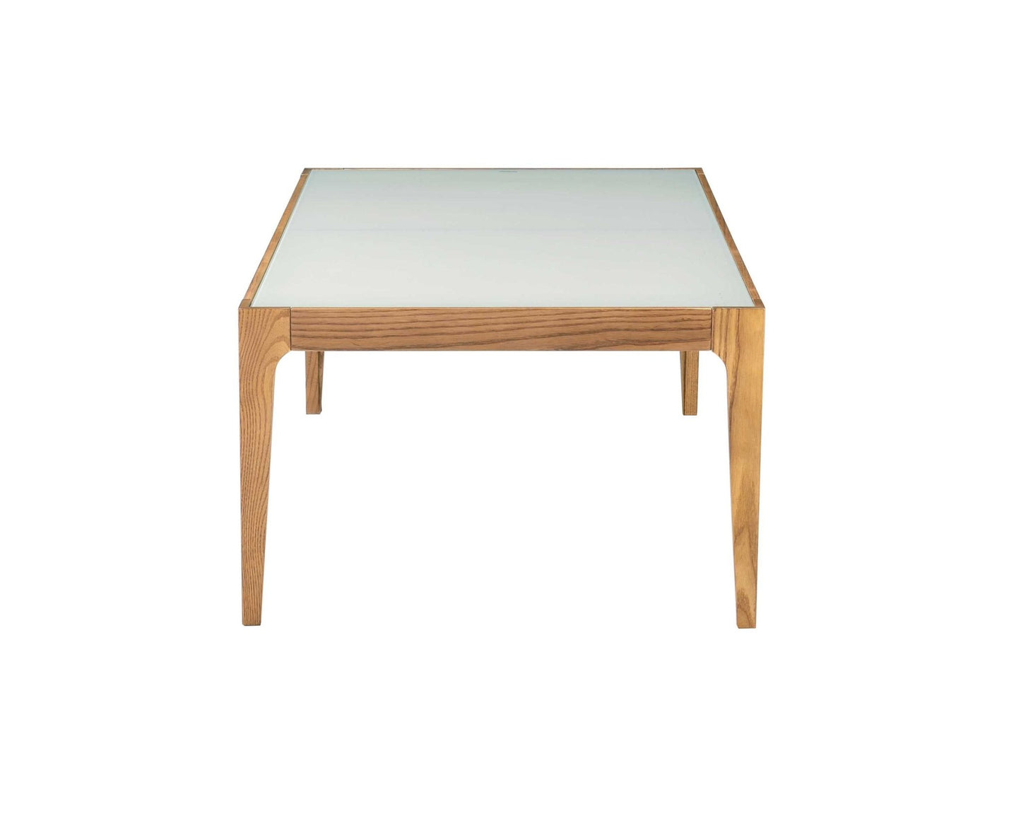 Natural Wood Coffee Table with Frosted Tempered Glass Top - 1st Choice Furniture Direct