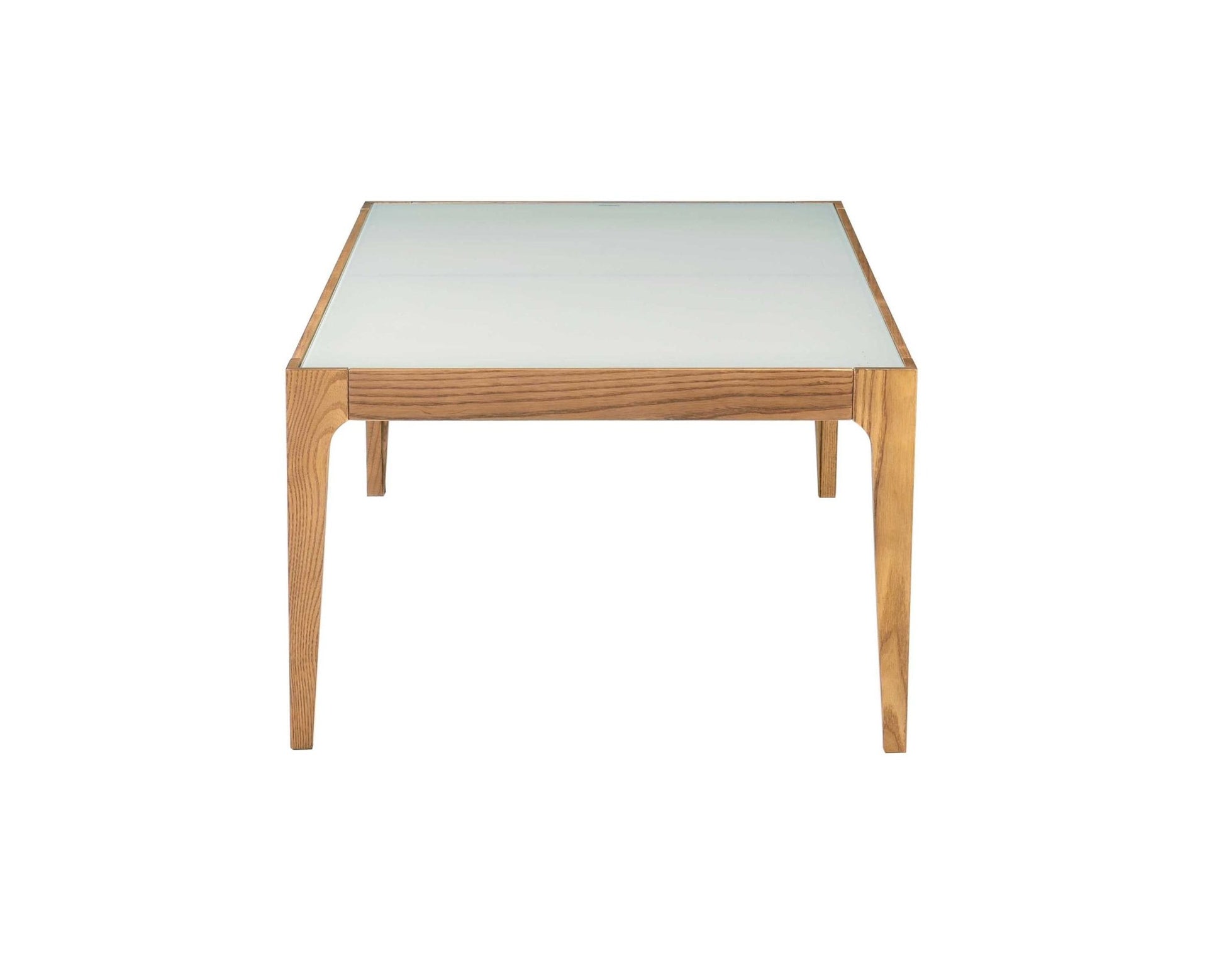 Natural Wood Coffee Table with Frosted Tempered Glass Top - 1st Choice Furniture Direct