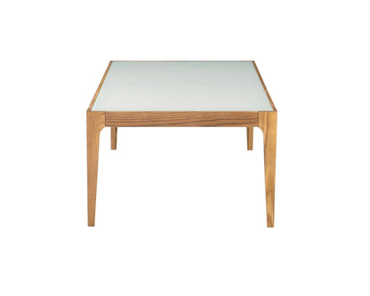 Natural Wood Coffee Table with Frosted Tempered Glass Top - 1st Choice Furniture Direct