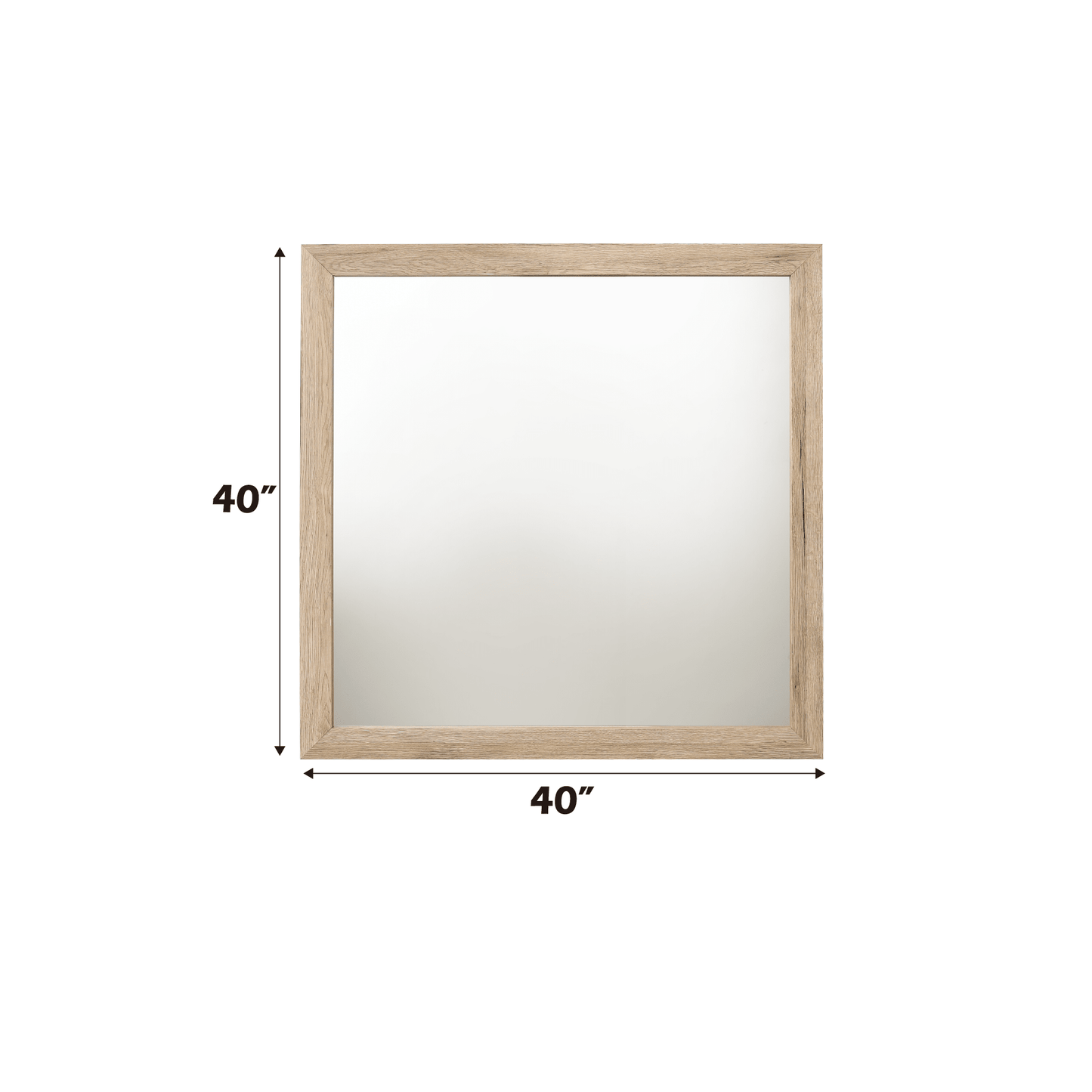 Natural Wood Framed Square Mirror with Decorative Molding Trim - 1st Choice Furniture Direct