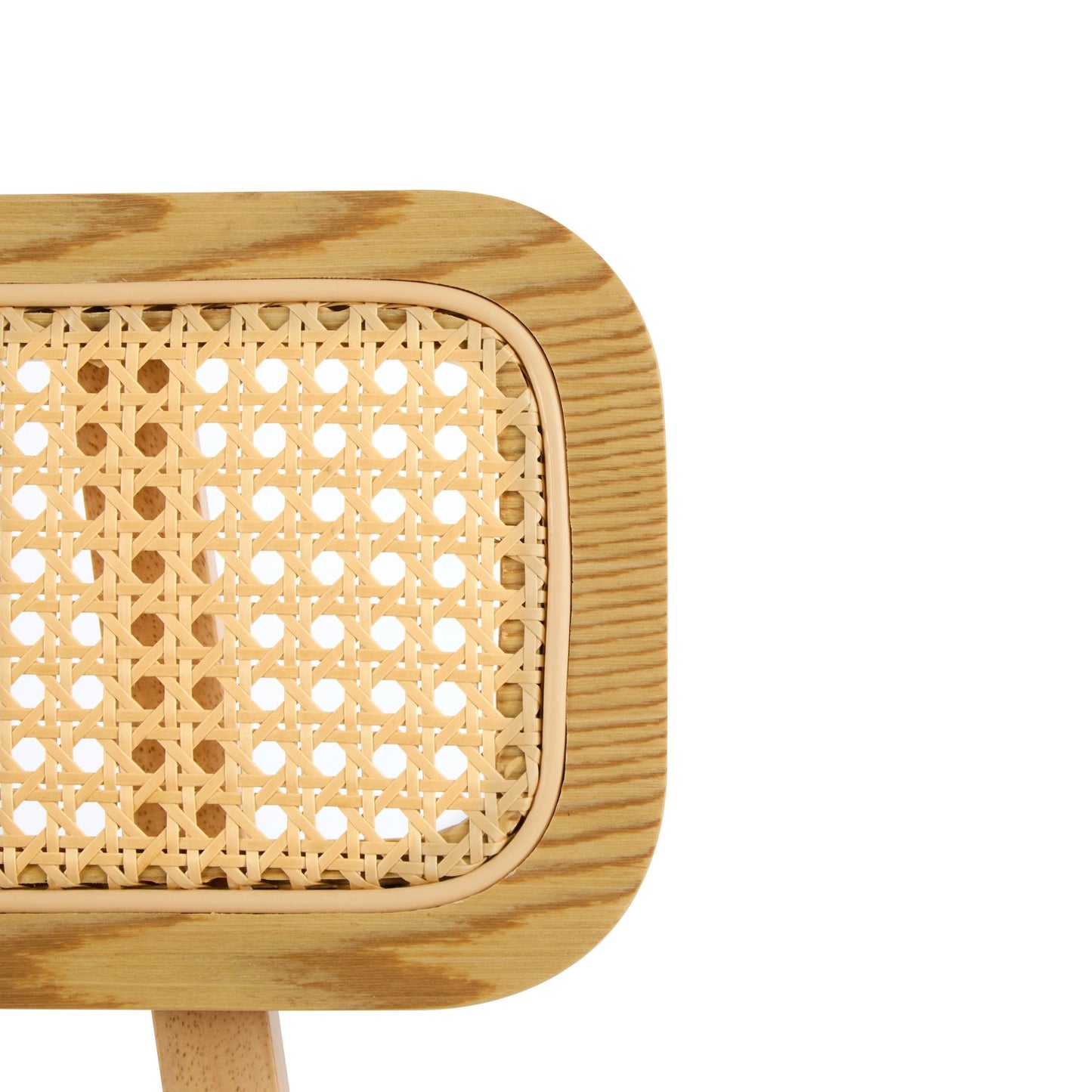 Natural Wood & Rattan Bar Stools Set of 2 | Modern Coastal Counter Chairs with Woven Back - 1st Choice Furniture Direct