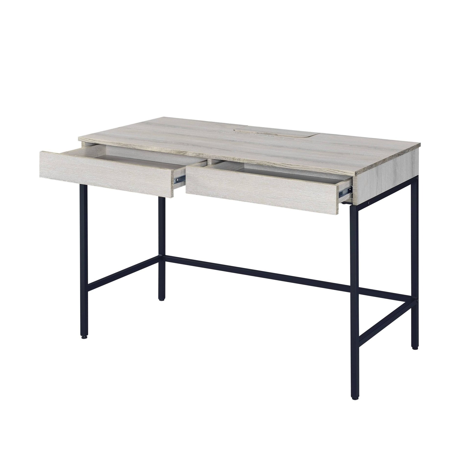 Natural Wood Writing Desk with USB Power Dock & Drawers - 1st Choice Furniture Direct