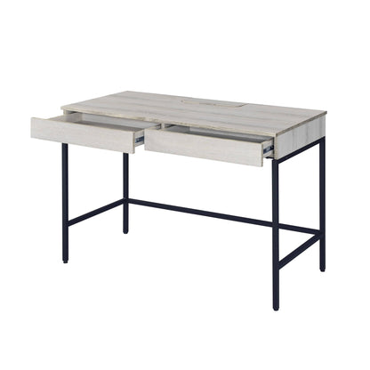 Natural Wood Writing Desk with USB Power Dock & Drawers - 1st Choice Furniture Direct
