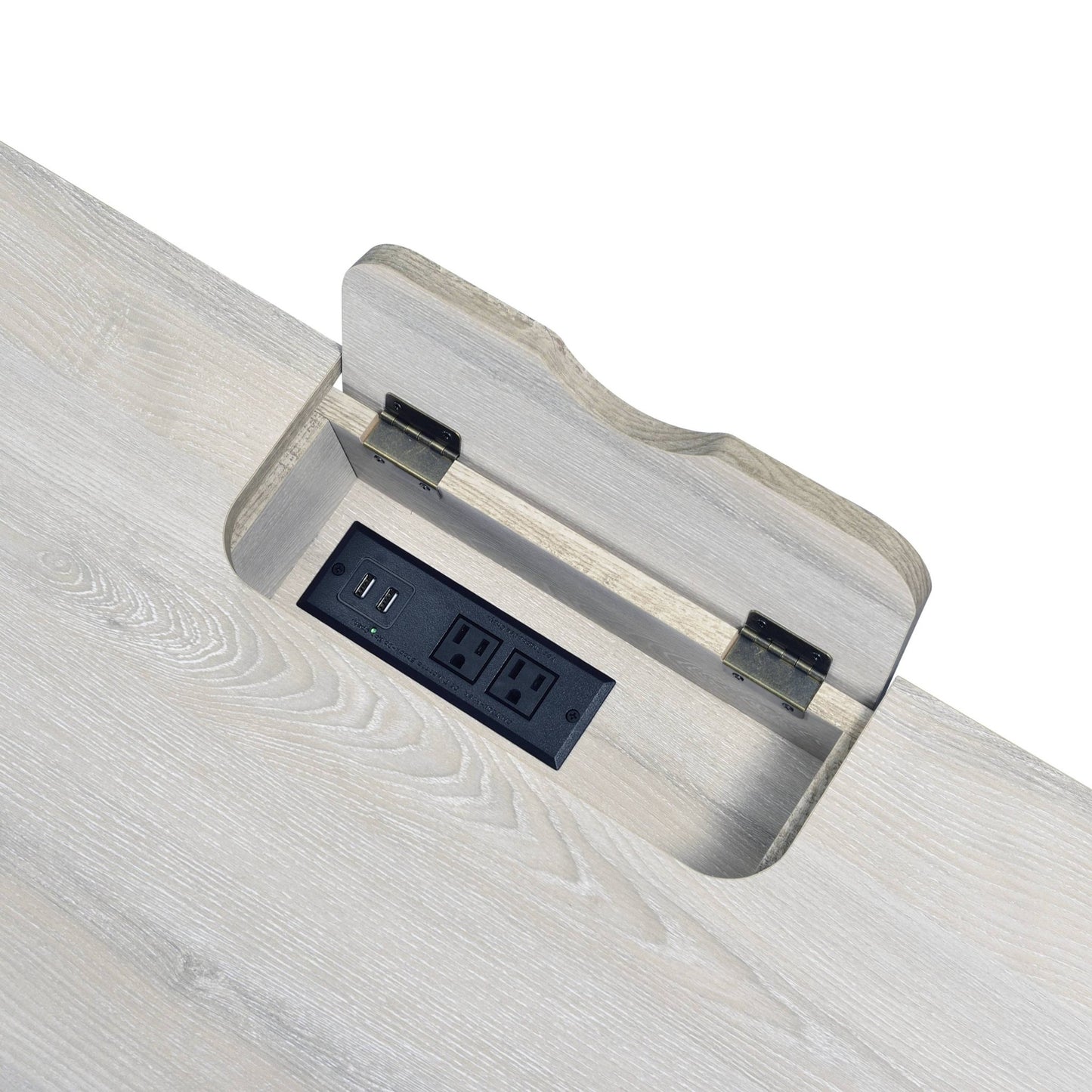 Natural Wood Writing Desk with USB Power Dock & Drawers - 1st Choice Furniture Direct