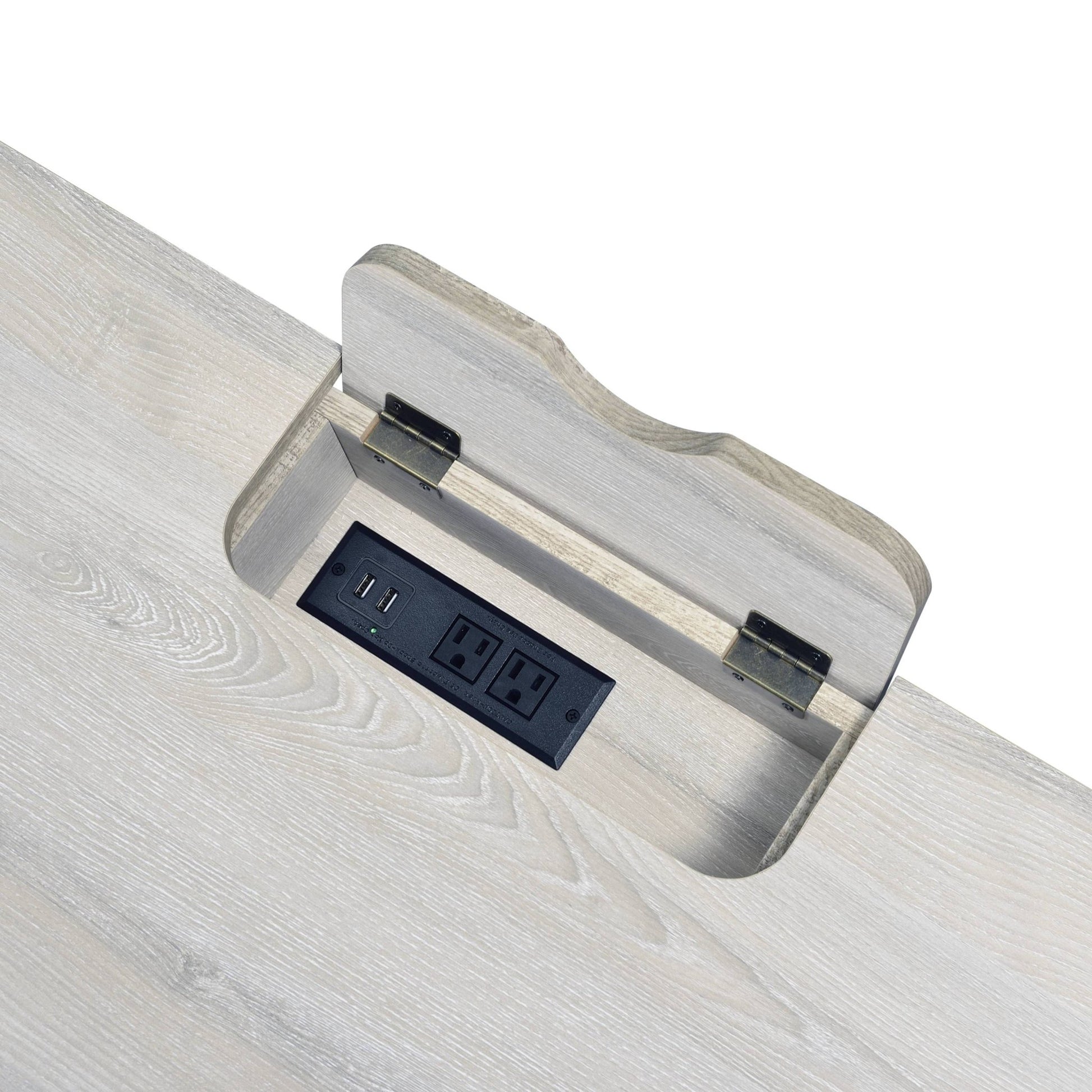 Natural Wood Writing Desk with USB Power Dock & Drawers - 1st Choice Furniture Direct