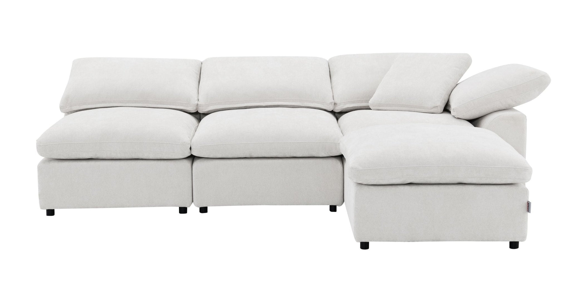 Naveen Ivory Linen 4Pcs Modular Sectional w/Ottoman - 1st Choice Furniture Direct