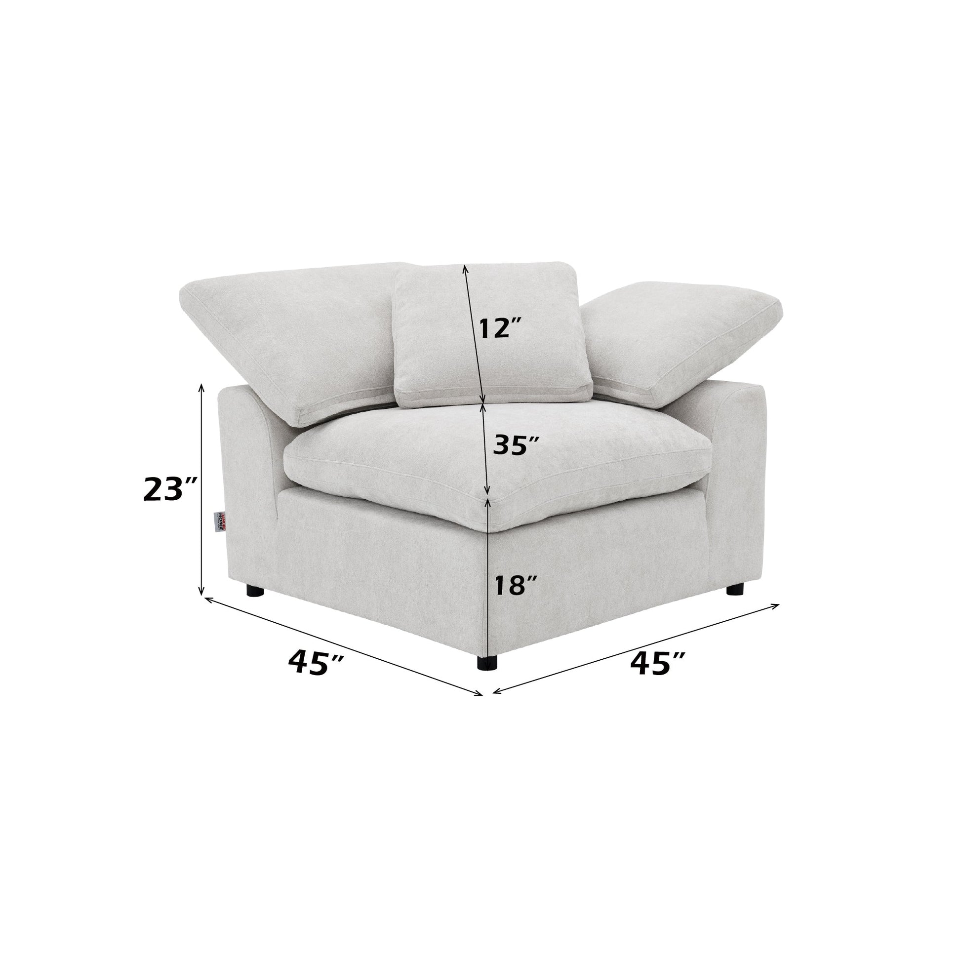 Naveen Ivory Linen 4Pcs Modular Sectional w/Ottoman - 1st Choice Furniture Direct