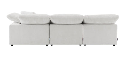 Naveen Ivory Linen 4Pcs Modular Sectional w/Ottoman - 1st Choice Furniture Direct