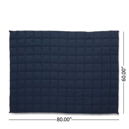 Navy Blue Cotton Weighted Blanket 60 x 80 - 1st Choice Furniture Direct