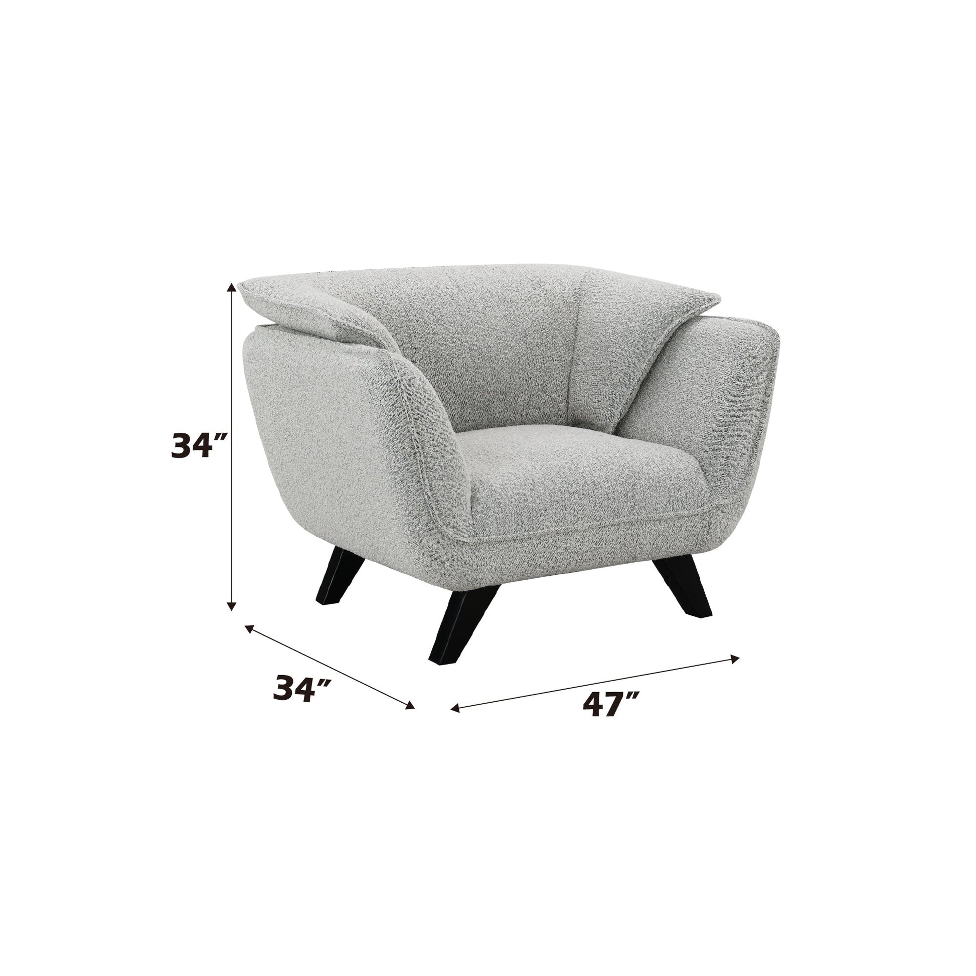 Nayeli Light Gray Boucle Chair - 1st Choice Furniture Direct