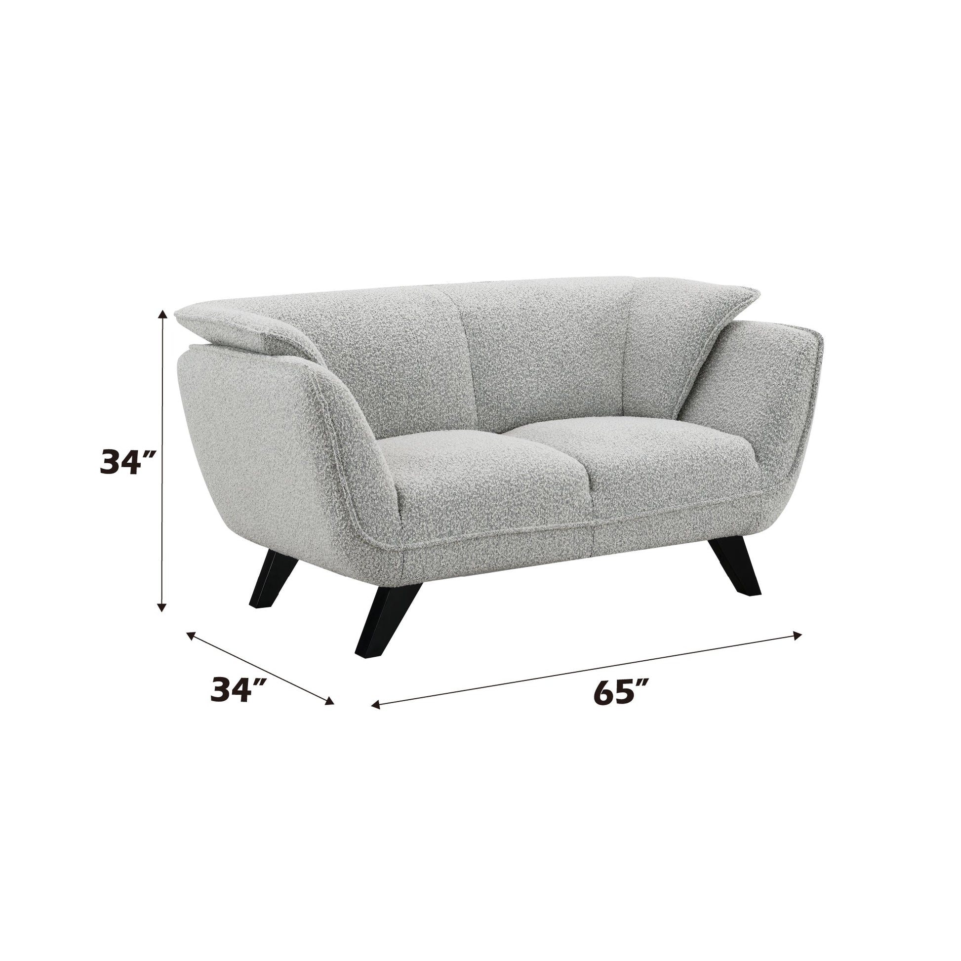 Nayeli Light Gray Boucle Loveseat - 1st Choice Furniture Direct