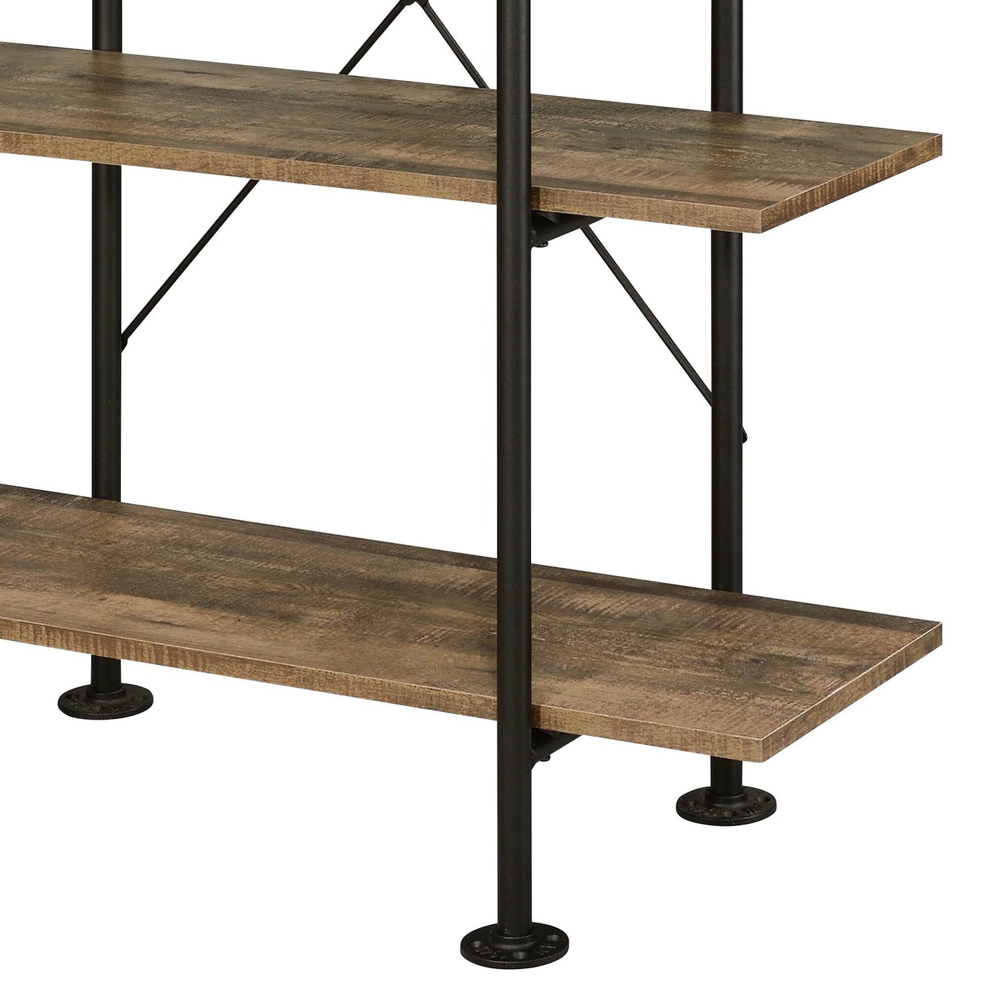 Nefo Rustic Oak & Black Finish Bookshelf - 1st Choice Furniture Direct