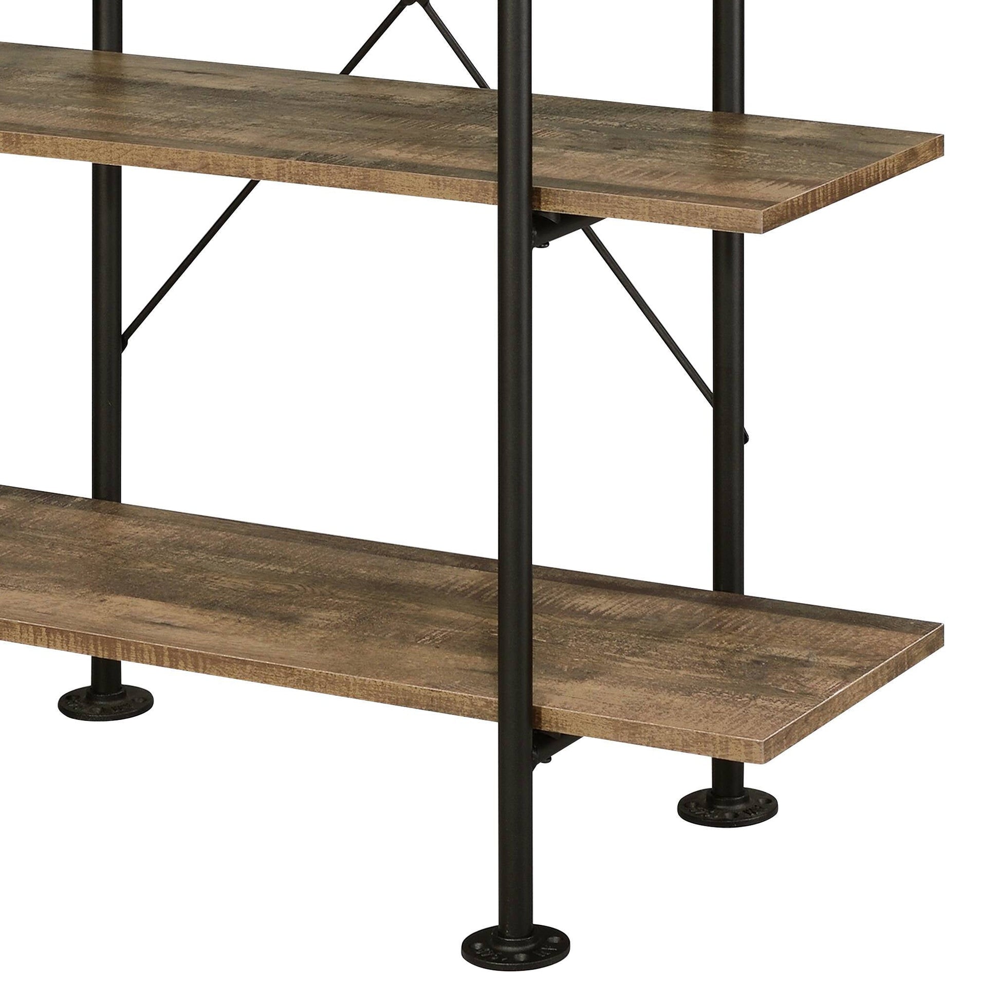 Nefo Rustic Oak & Black Finish Bookshelf - 1st Choice Furniture Direct