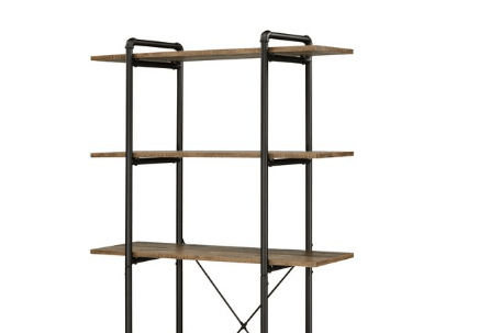 Nefo Rustic Oak & Black Finish Bookshelf - 1st Choice Furniture Direct