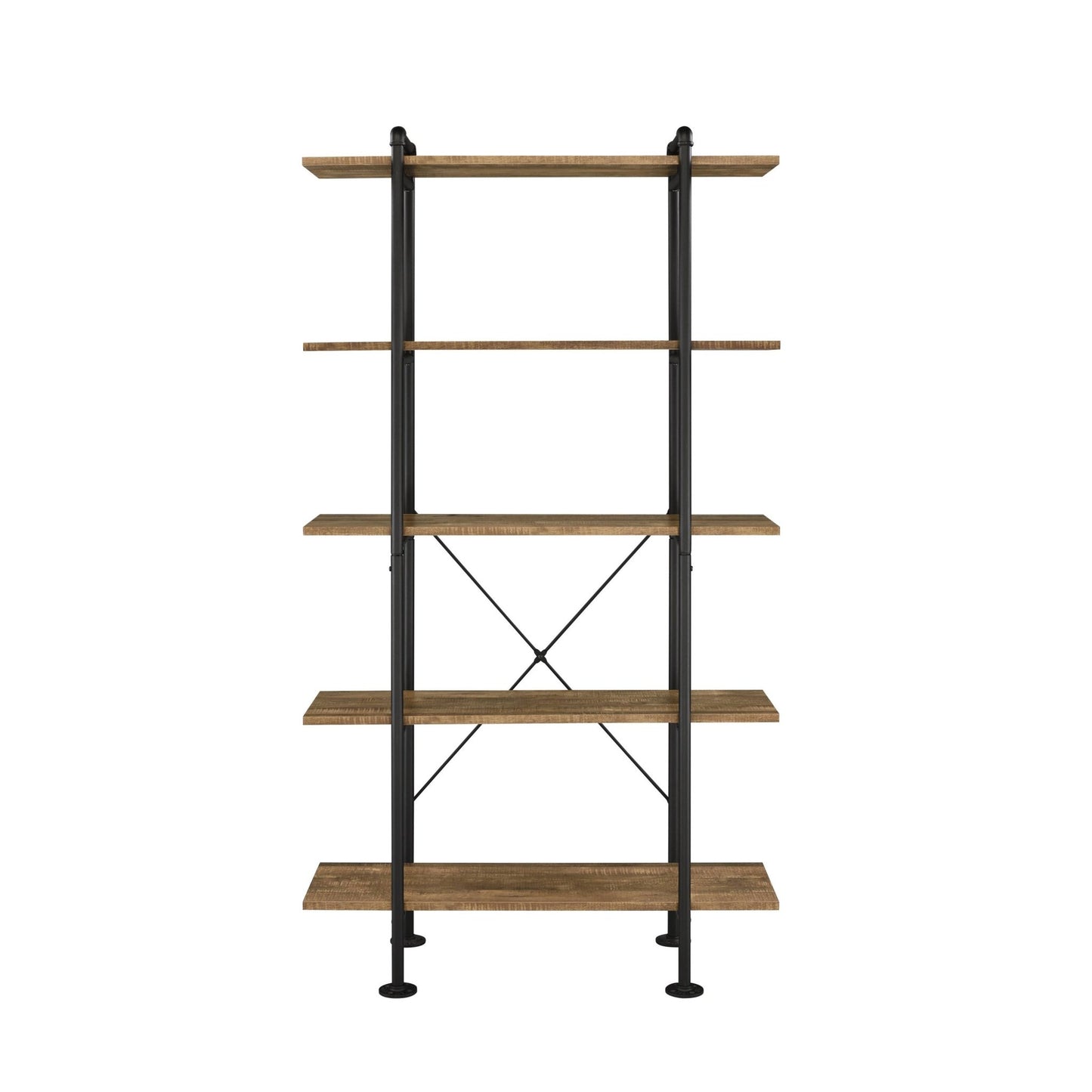 Nefo Rustic Oak & Black Finish Bookshelf - 1st Choice Furniture Direct
