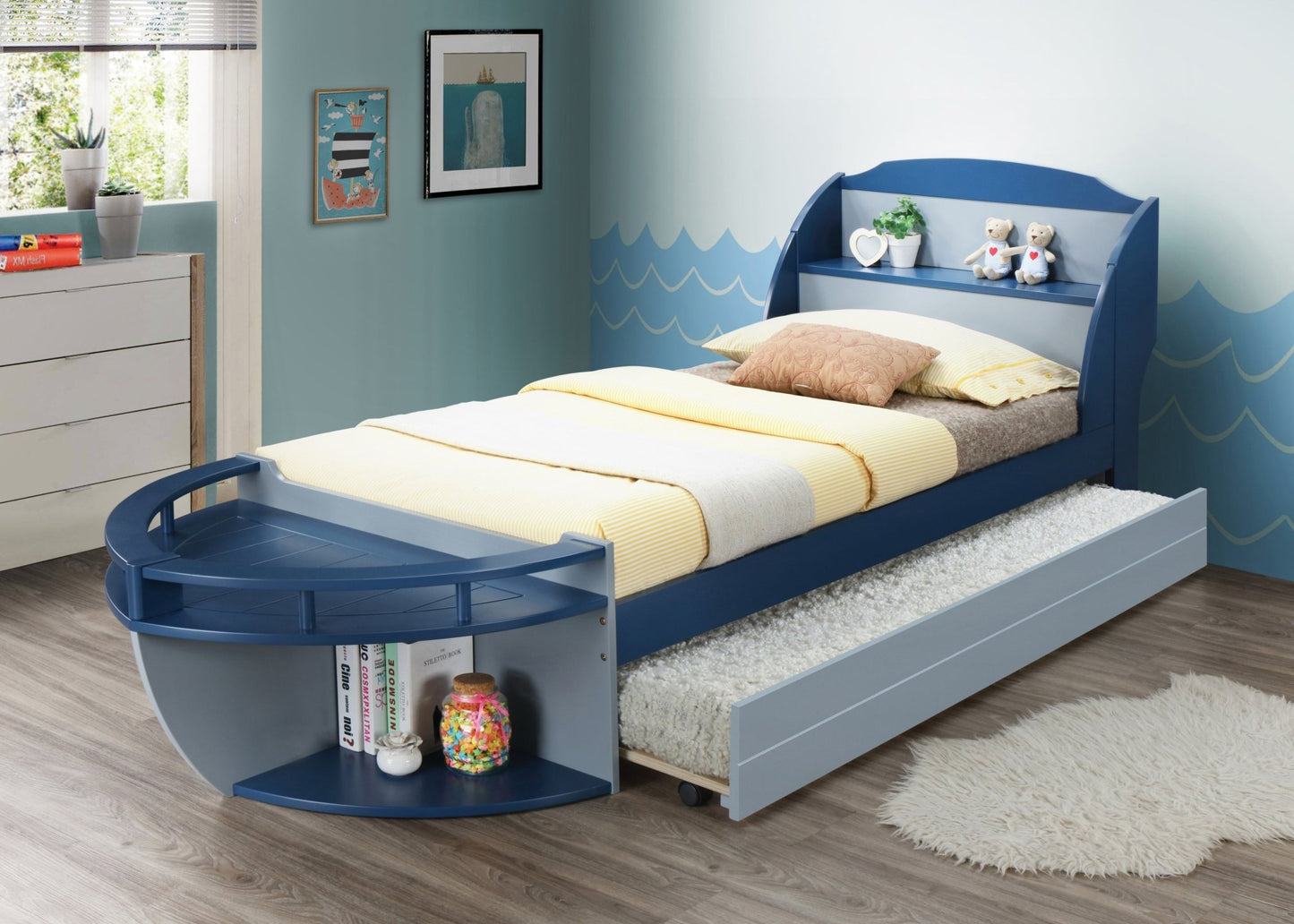 Neptune II Gray Finish Trundle (Twin) (Not a Bed, Trundle Only) - 1st Choice Furniture Direct