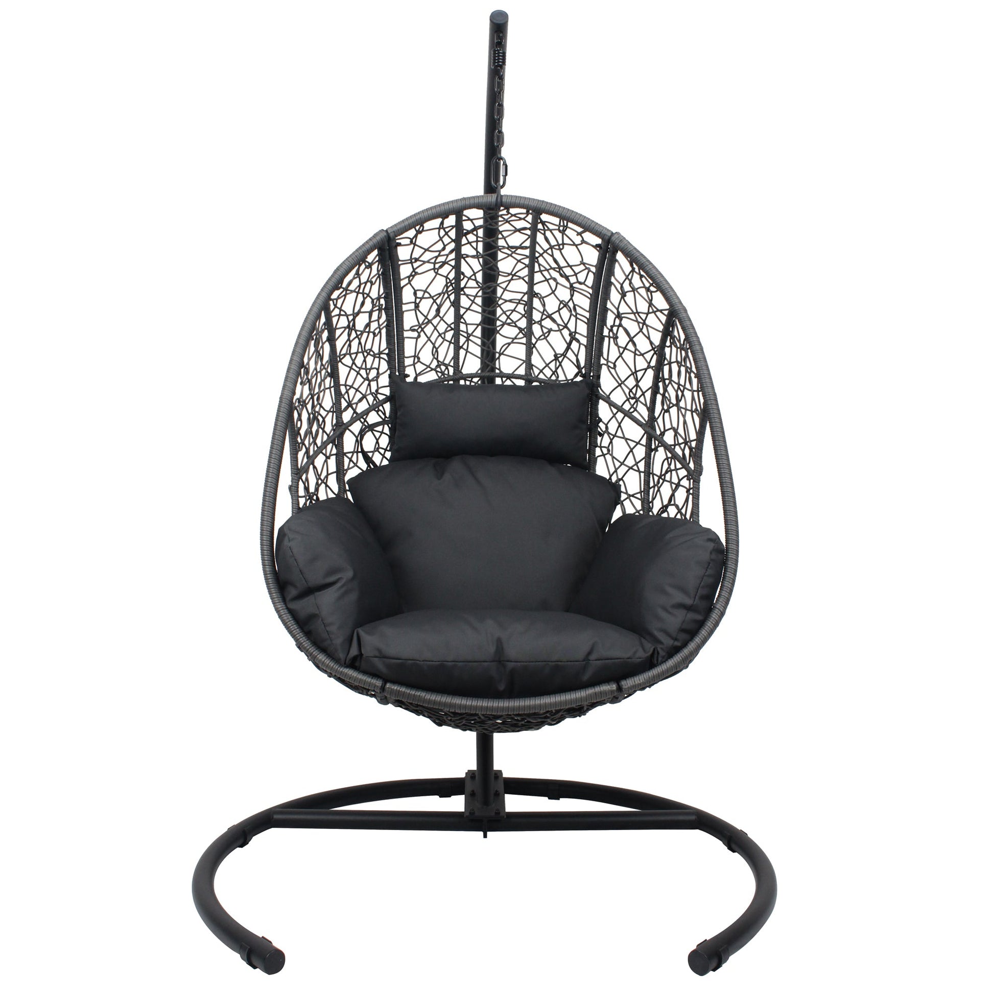 New Comming Outdoor Indoor PE wicker Swing Egg Chair Gray Color - 1st Choice Furniture Direct