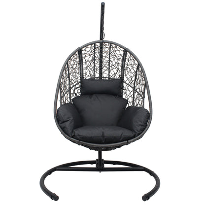 New Comming Outdoor Indoor PE wicker Swing Egg Chair Gray Color - 1st Choice Furniture Direct