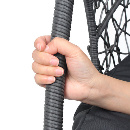 New Comming Outdoor Indoor PE wicker Swing Egg Chair Gray Color - 1st Choice Furniture Direct