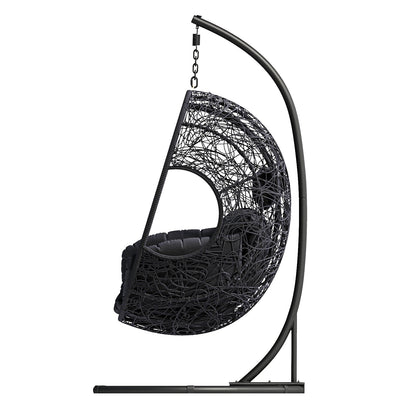 New Comming Outdoor Indoor PE wicker Swing Egg Chair Gray Color - 1st Choice Furniture Direct