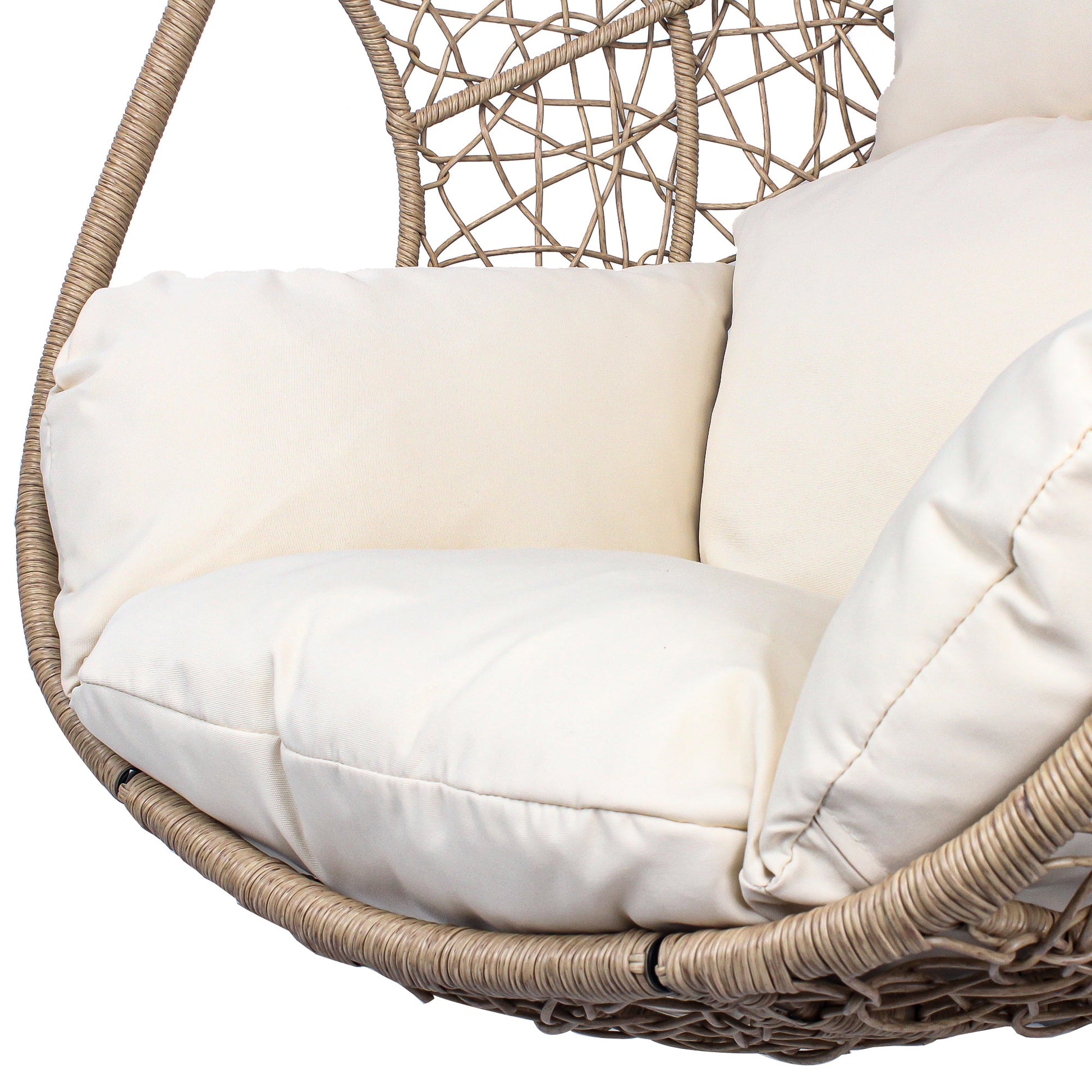 New Comming Outdoor Indoor PE wicker Swing Egg Chair Natural color - 1st Choice Furniture Direct