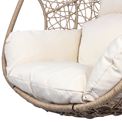 New Comming Outdoor Indoor PE wicker Swing Egg Chair Natural color - 1st Choice Furniture Direct