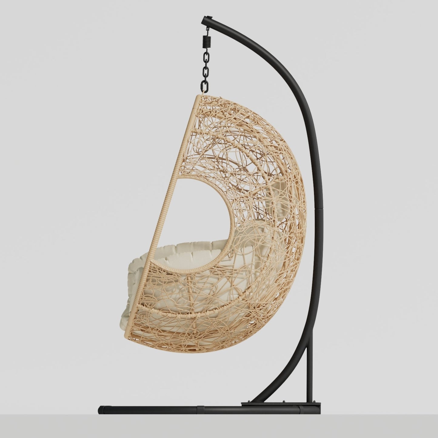 New Comming Outdoor Indoor PE wicker Swing Egg Chair Natural color - 1st Choice Furniture Direct