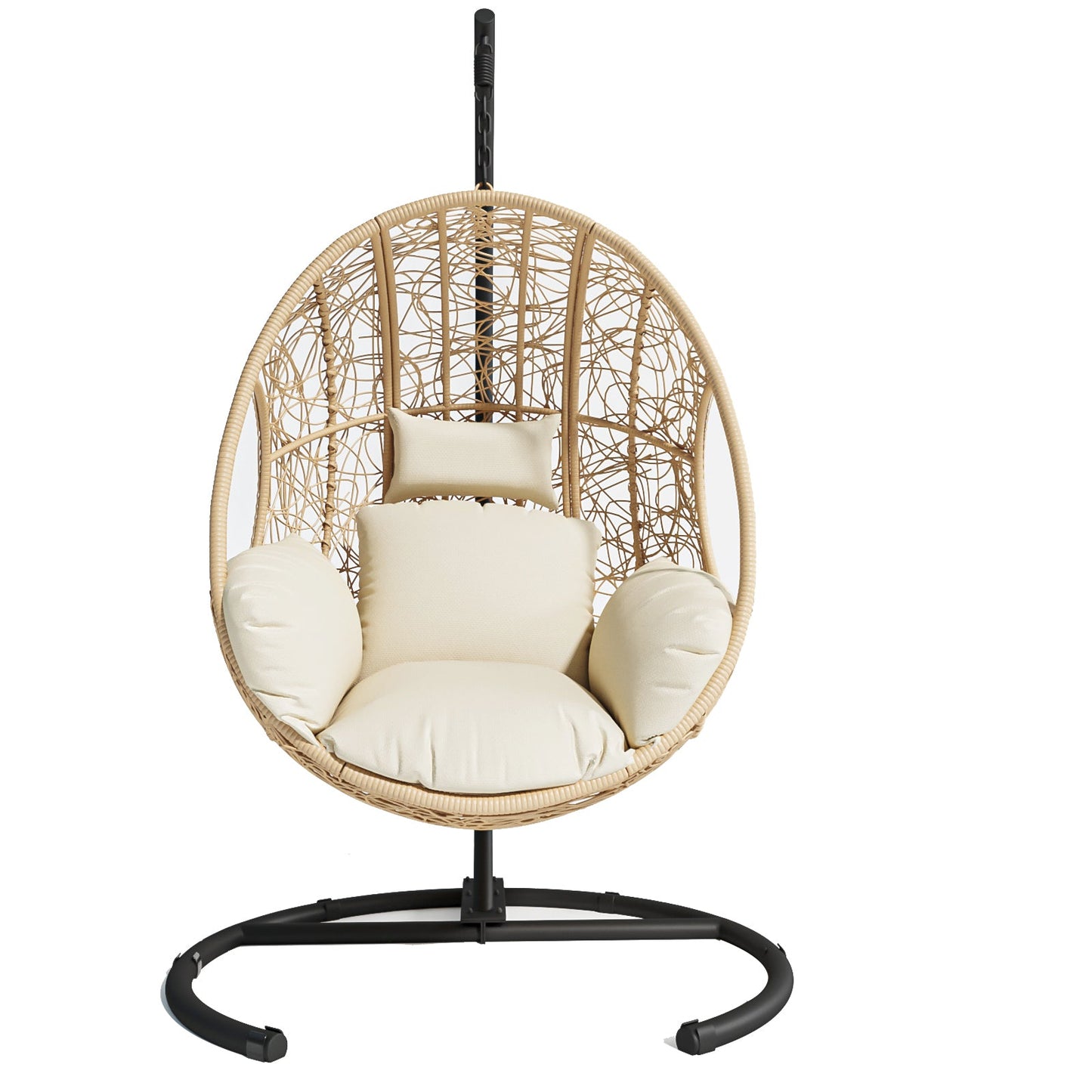 New Comming Outdoor Indoor PE wicker Swing Egg Chair Natural color - 1st Choice Furniture Direct