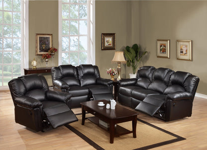 New Contemporary Motion Sofa 1pc Couch Living Room Furniture Black Bonded Leather - 1st Choice Furniture Direct