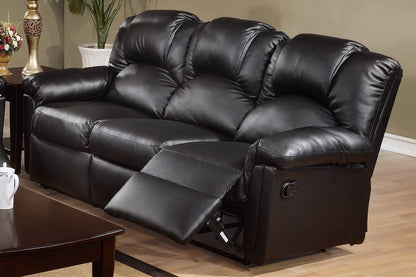 New Contemporary Motion Sofa 1pc Couch Living Room Furniture Black Bonded Leather - 1st Choice Furniture Direct