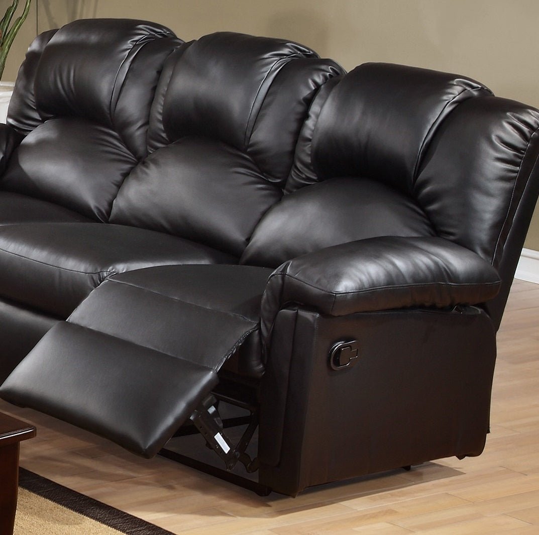 New Contemporary Motion Sofa 1pc Couch Living Room Furniture Black Bonded Leather - 1st Choice Furniture Direct
