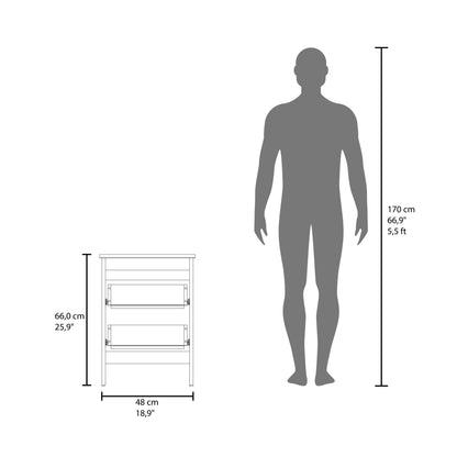 Newcastle Nightstand Two Drawer And Open Shelf, Modern Bedside Table, White - 1st Choice Furniture Direct