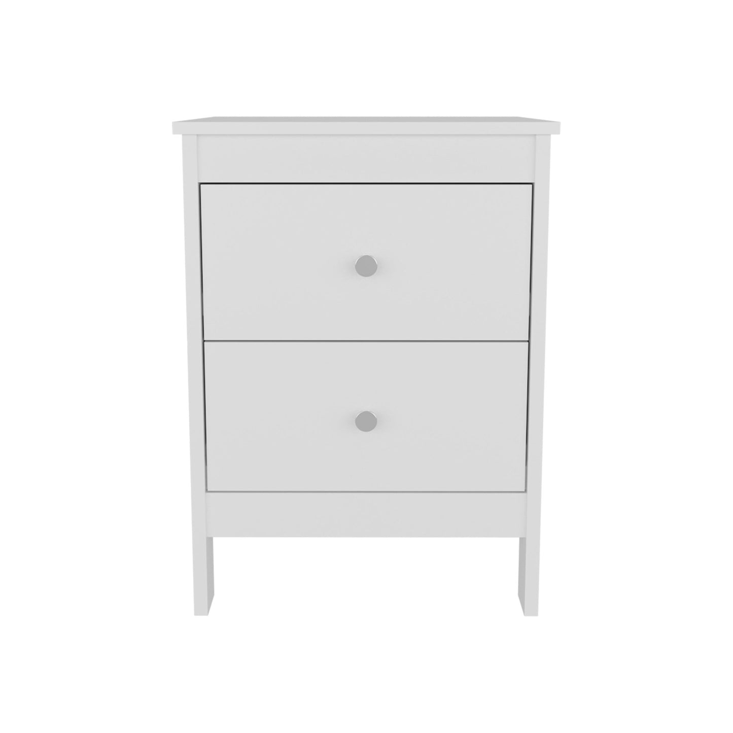 Newcastle Nightstand Two Drawer And Open Shelf, Modern Bedside Table, White - 1st Choice Furniture Direct