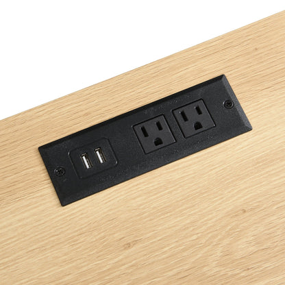 Nightstand with Outlet & USB Port, Modern Bedside Table with Charging Station and Storage Drawer, Modern Design for Small Spaces,Natural Color - 1st Choice Furniture Direct