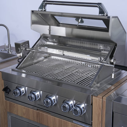 NL - 4B02 - W Four Burner Gas Grill , 48000 BTU Stainless Steel Build In Grill - 1st Choice Furniture Direct