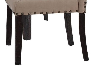 Nolan Linen & Salvage Dark Oak Finish Side Chair (Set of 2) - 1st Choice Furniture Direct
