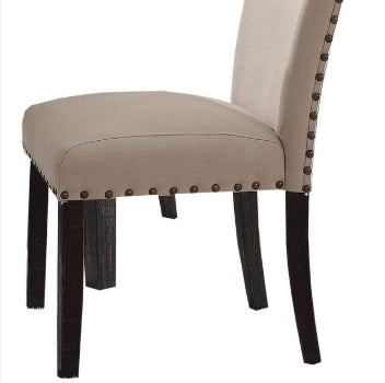 Nolan Linen & Salvage Dark Oak Finish Side Chair (Set of 2) - 1st Choice Furniture Direct