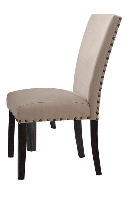 Nolan Linen & Salvage Dark Oak Finish Side Chair (Set of 2) - 1st Choice Furniture Direct