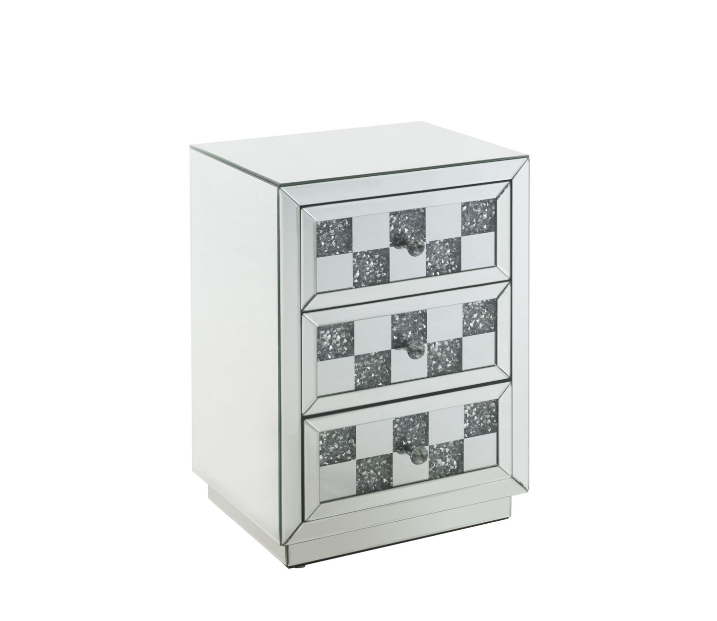 Noralie Mirrored and Faux Diamonds Accent Table - 1st Choice Furniture Direct