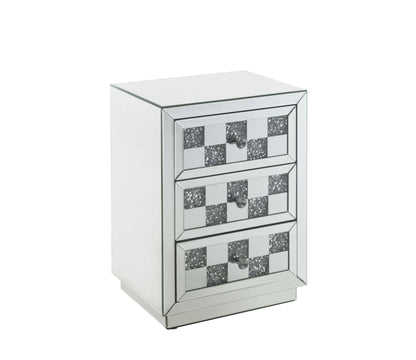 Noralie Mirrored and Faux Diamonds Accent Table - 1st Choice Furniture Direct