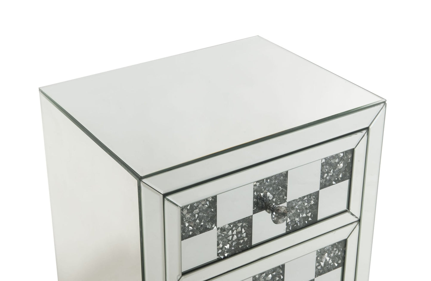 Noralie Mirrored and Faux Diamonds Accent Table - 1st Choice Furniture Direct