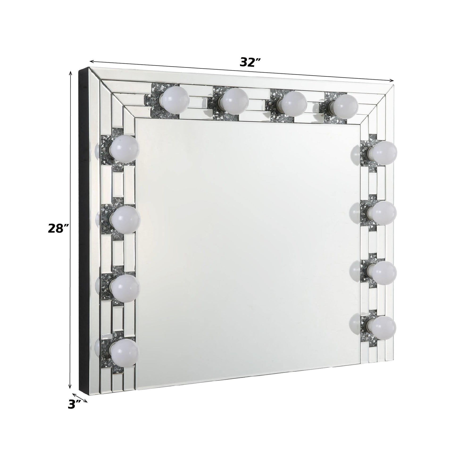 Noralie Mirrored & Faux Diamonds Accent Mirror (Assembled) - 1st Choice Furniture Direct