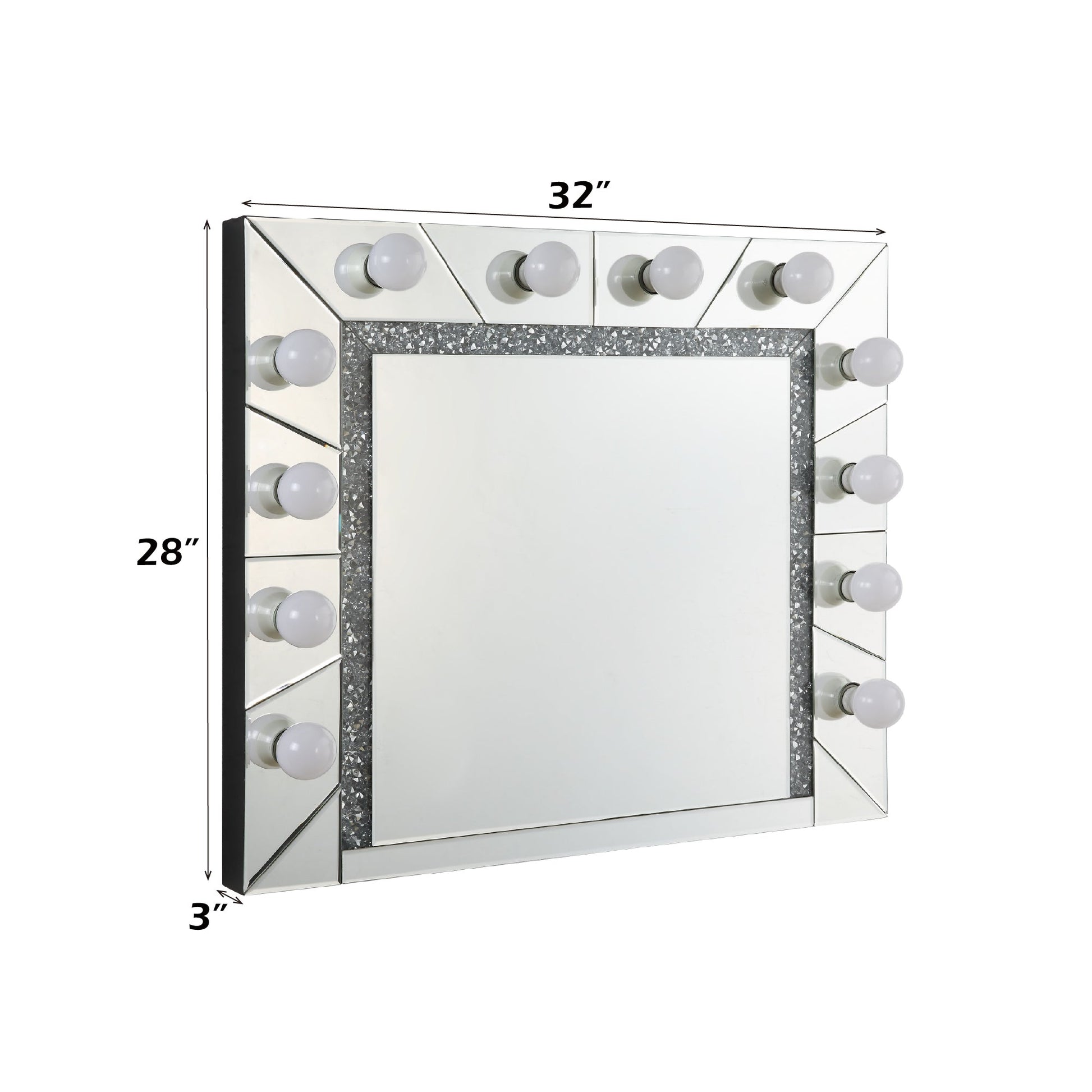 Noralie Mirrored & Faux Diamonds Accent Mirror (Assembled) - 1st Choice Furniture Direct