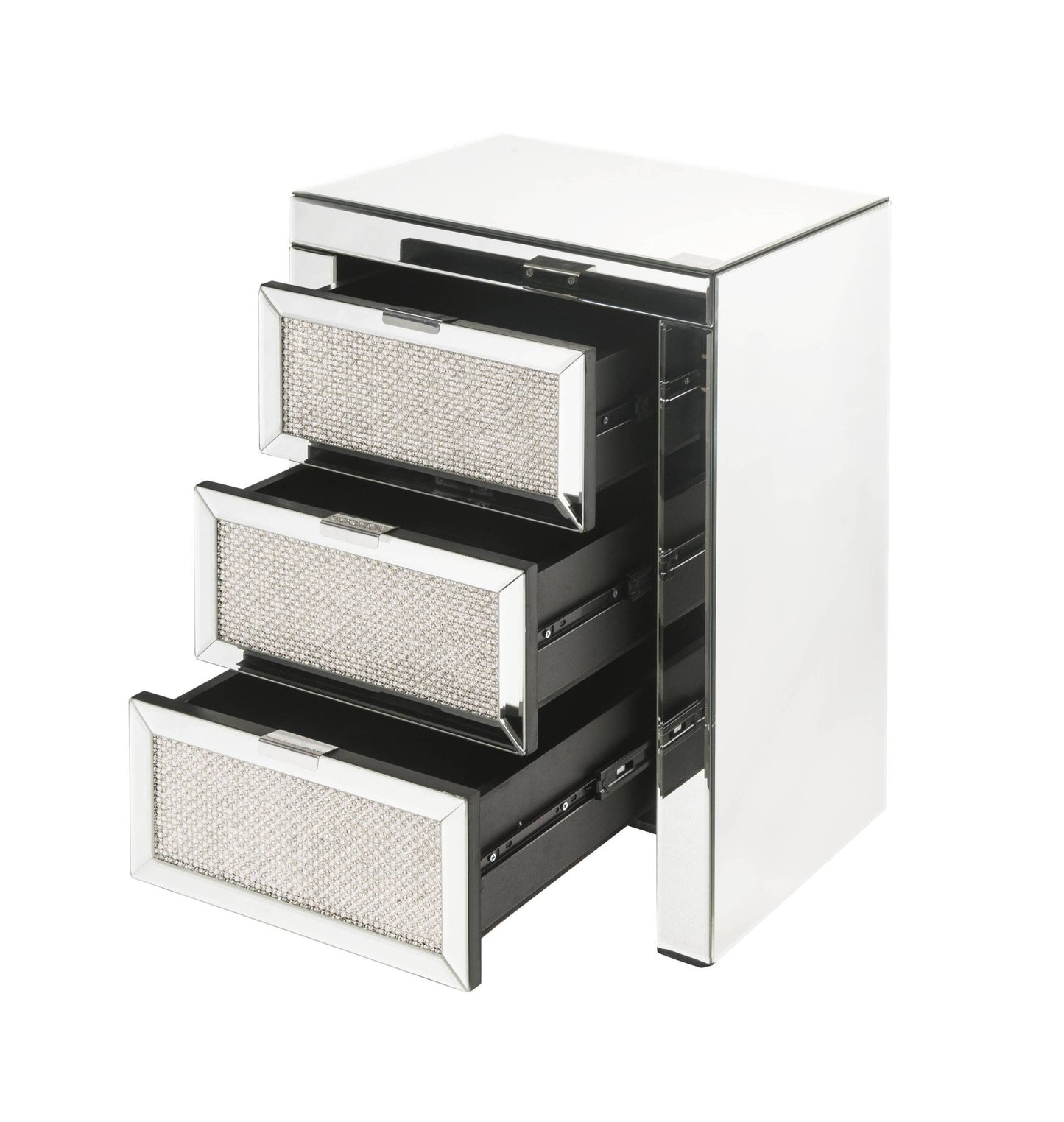Noralie Mirrored & Faux Diamonds Accent Table - 1st Choice Furniture Direct