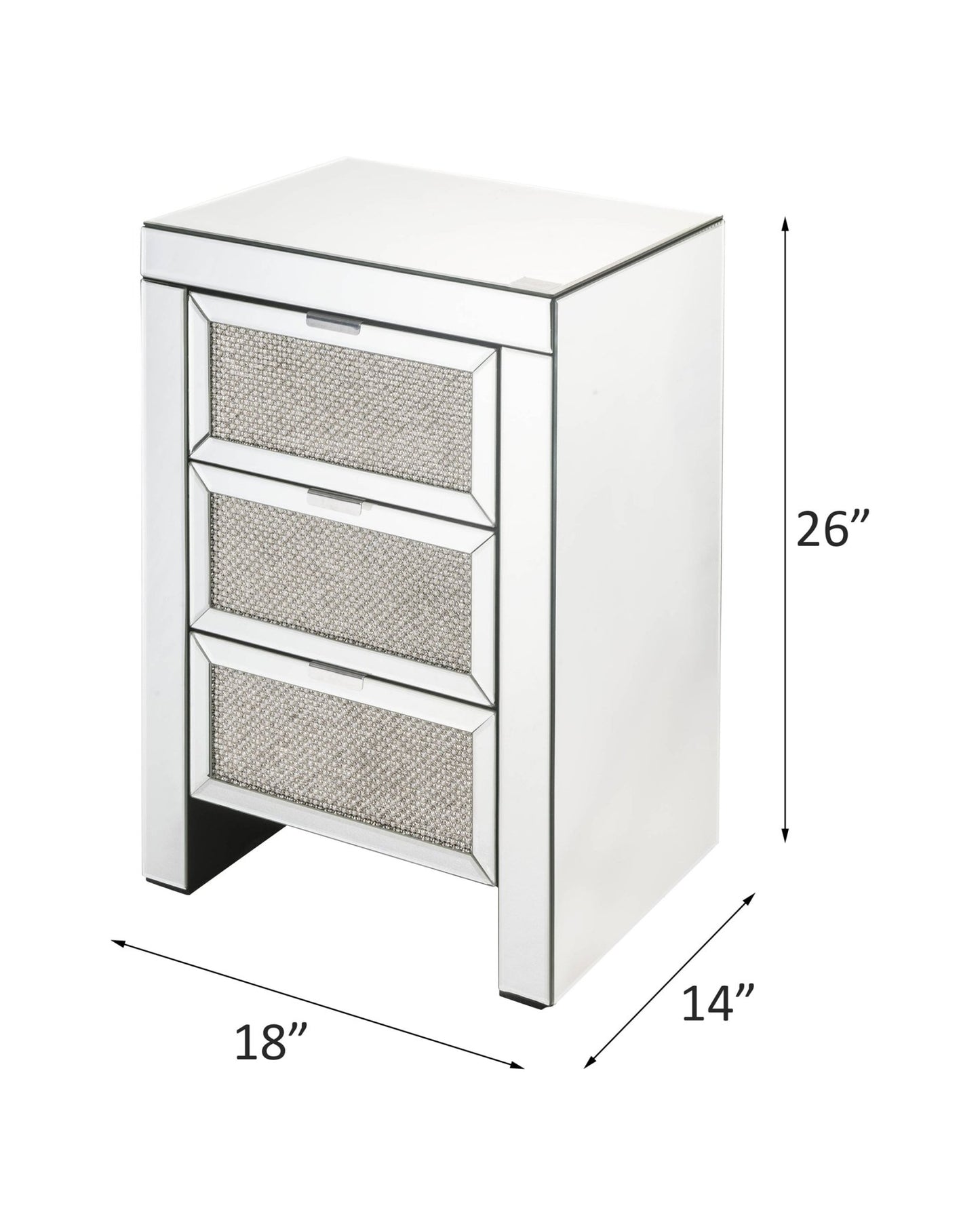 Noralie Mirrored & Faux Diamonds Accent Table - 1st Choice Furniture Direct